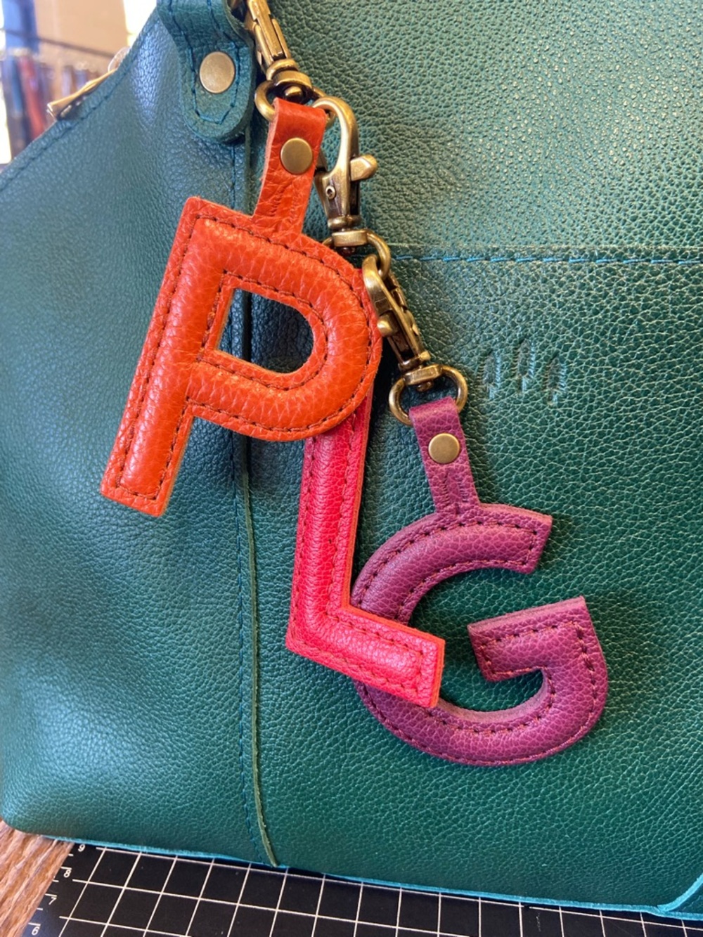 Portland Leather Alphabet “PLG” Bag Charm Bag Flair - NEW